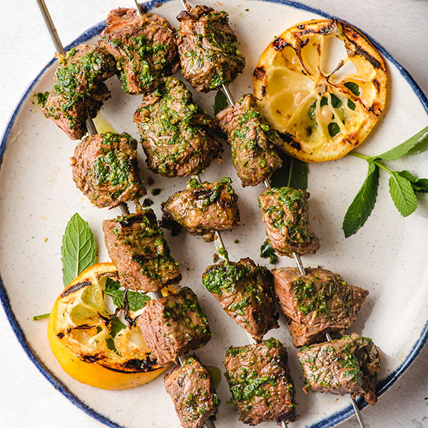 Steak Kabobs with Chimichurri