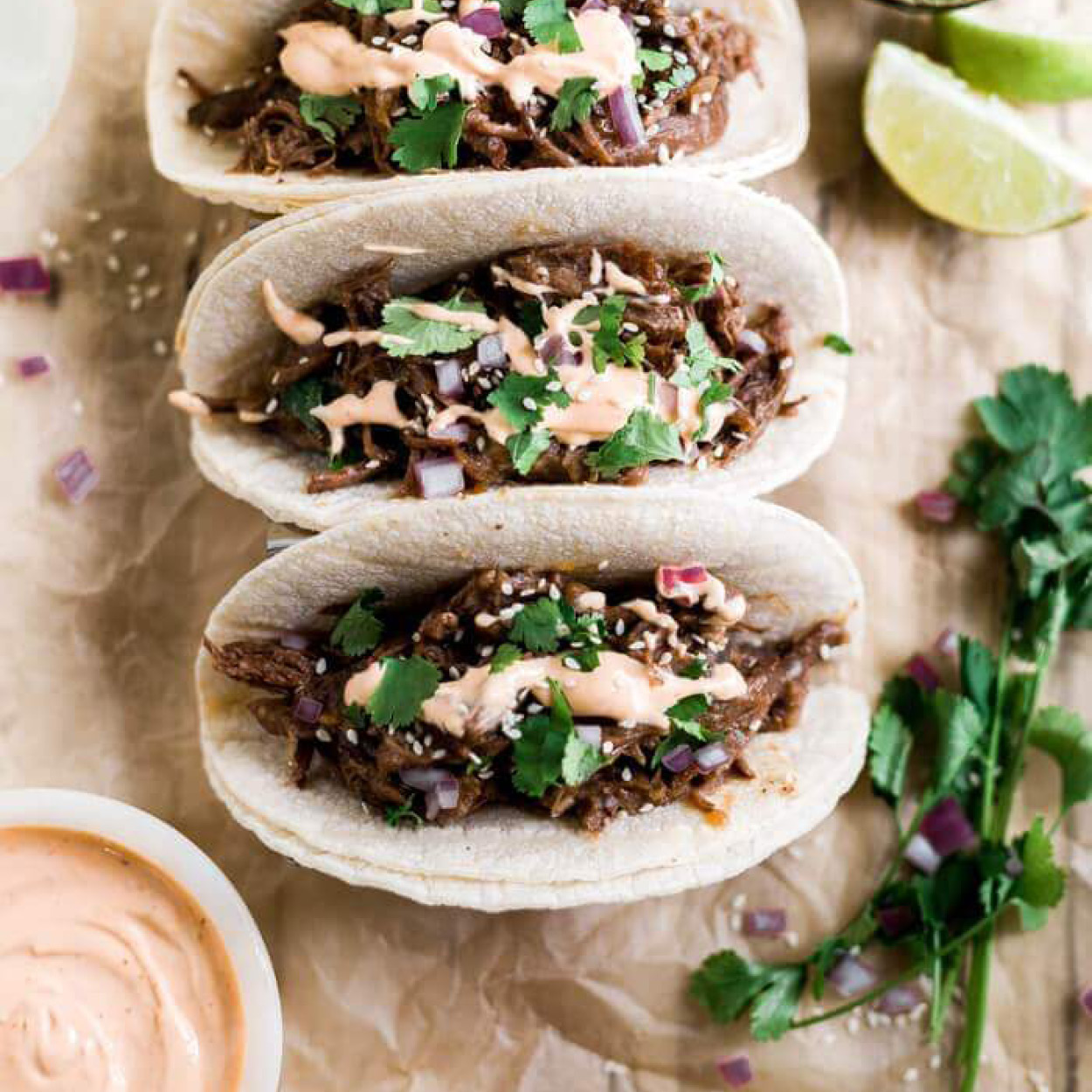 Korean Shredded Beef Tacos