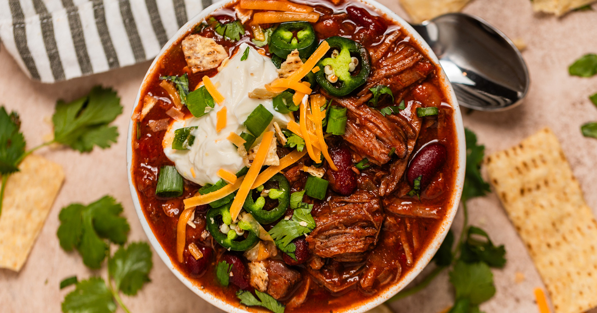 Slow Cooker Shredded Beef Chili
