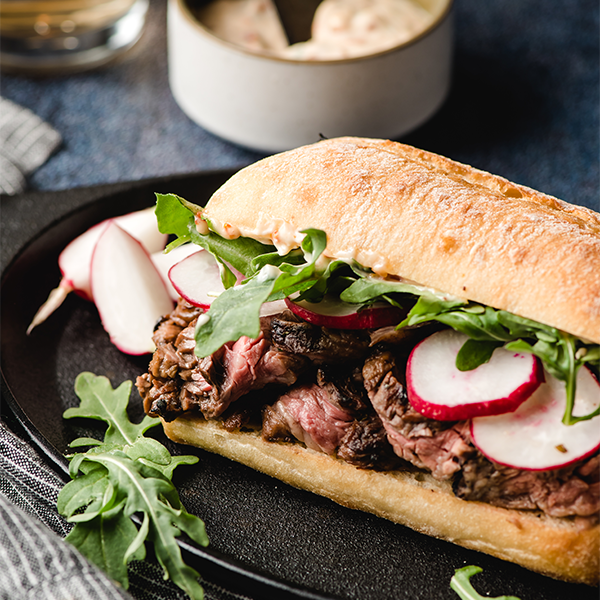 Skirt Steak Sandwich with LemonHerb Marinade