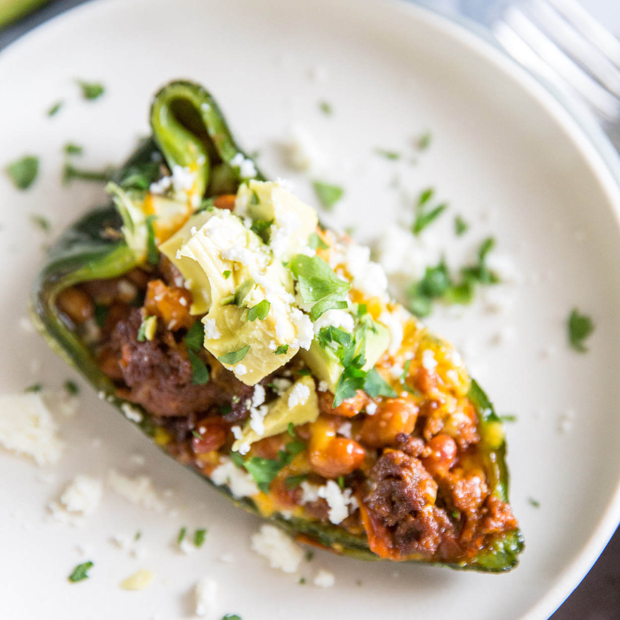 Taco Stuffed Poblano Peppers