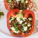 Mediterranean ground beef stuffed peppers 1:1